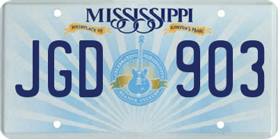 MS license plate JGD903