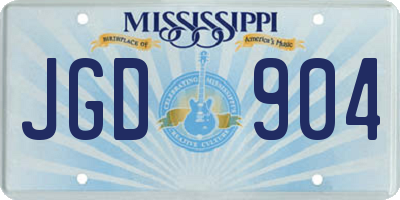 MS license plate JGD904