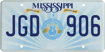 MS license plate JGD906