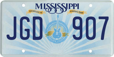 MS license plate JGD907