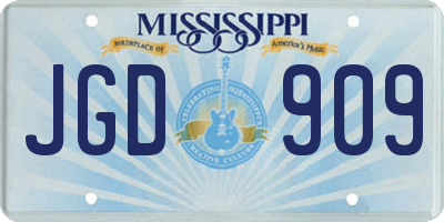 MS license plate JGD909