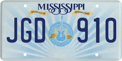 MS license plate JGD910