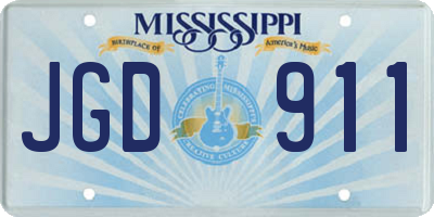 MS license plate JGD911