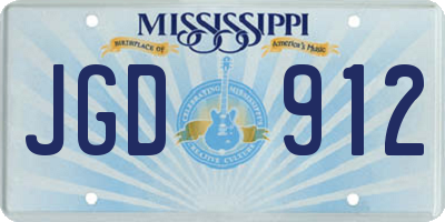 MS license plate JGD912