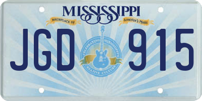 MS license plate JGD915