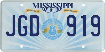 MS license plate JGD919