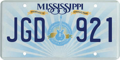 MS license plate JGD921