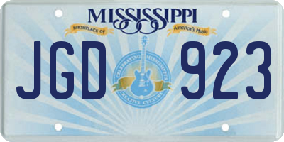MS license plate JGD923