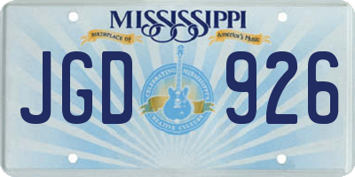 MS license plate JGD926