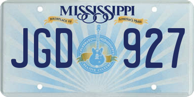 MS license plate JGD927