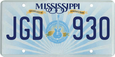 MS license plate JGD930