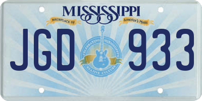 MS license plate JGD933