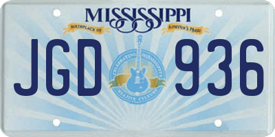 MS license plate JGD936