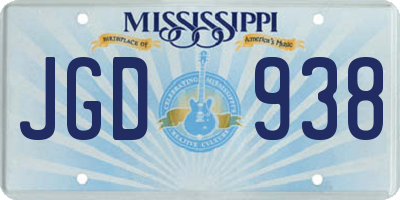 MS license plate JGD938