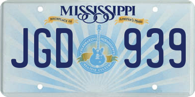 MS license plate JGD939