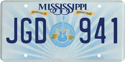 MS license plate JGD941