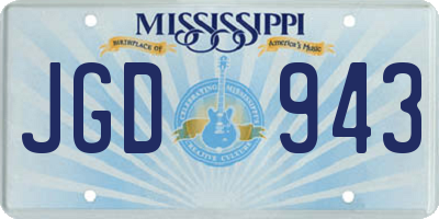 MS license plate JGD943