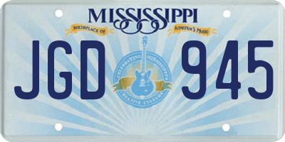 MS license plate JGD945