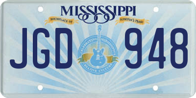 MS license plate JGD948
