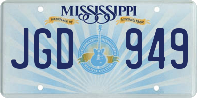 MS license plate JGD949