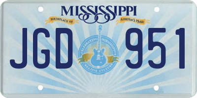 MS license plate JGD951