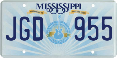 MS license plate JGD955