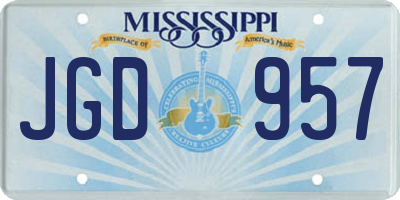 MS license plate JGD957