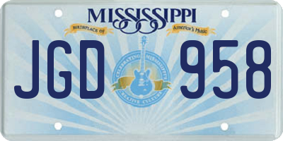 MS license plate JGD958