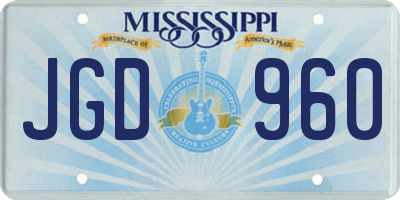 MS license plate JGD960