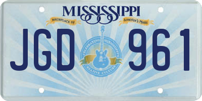 MS license plate JGD961