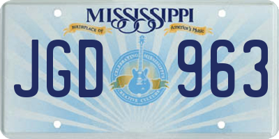 MS license plate JGD963