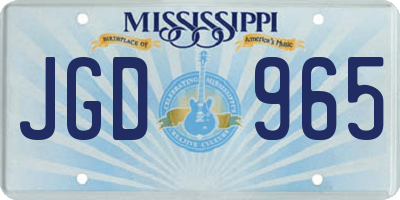 MS license plate JGD965