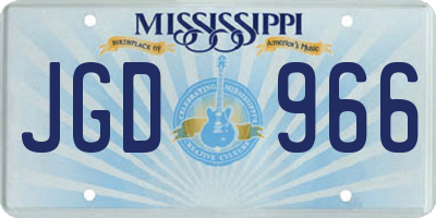 MS license plate JGD966