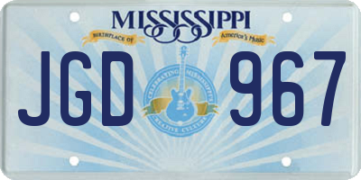 MS license plate JGD967