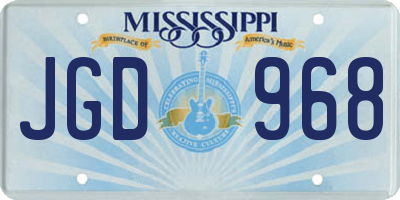 MS license plate JGD968