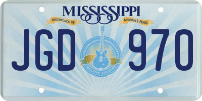 MS license plate JGD970