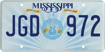 MS license plate JGD972