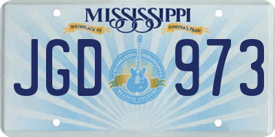 MS license plate JGD973