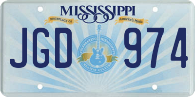 MS license plate JGD974