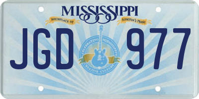 MS license plate JGD977