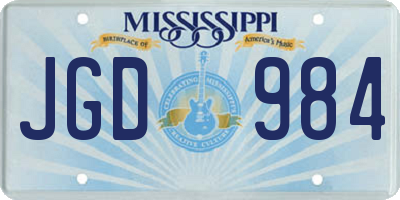 MS license plate JGD984