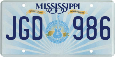 MS license plate JGD986