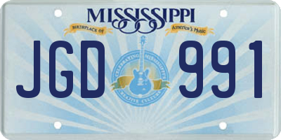 MS license plate JGD991