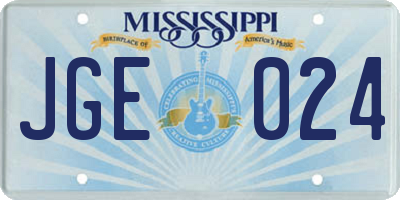 MS license plate JGE024