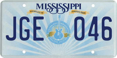 MS license plate JGE046