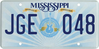 MS license plate JGE048