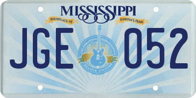 MS license plate JGE052