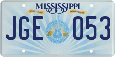 MS license plate JGE053