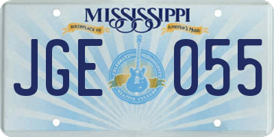 MS license plate JGE055