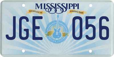 MS license plate JGE056